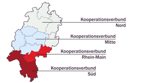 Nord, Mitte, Rhein-Main und Süd Kooperationsverbünde der Staatlichen Schulämter